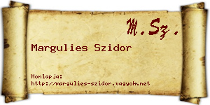 Margulies Szidor névjegykártya